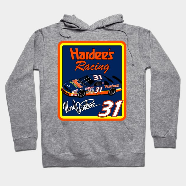 Ward Burton Hardee's Vintage Nascar Design Hoodie by Reno27Racing